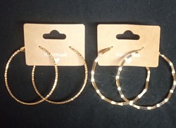 One and a half inch cool hoops lightweight and fashionable.$3.00 2pr 4 $5.00